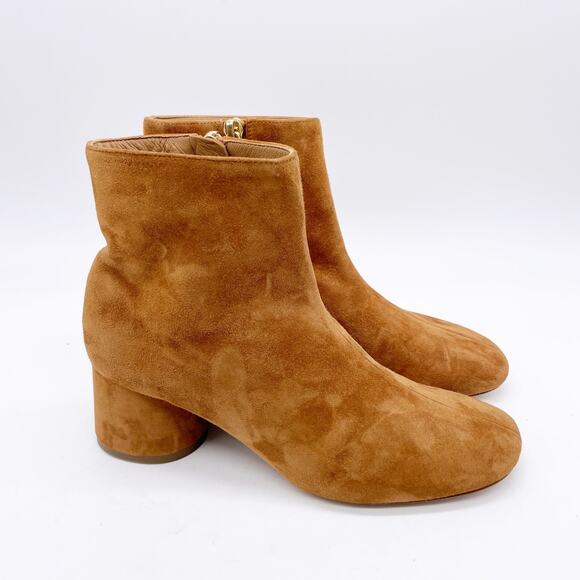 Mansur Gavriel Daydream Stretch Block Heel Chelsea Booties Brown Suede Size 35 - Picture 2 of 7